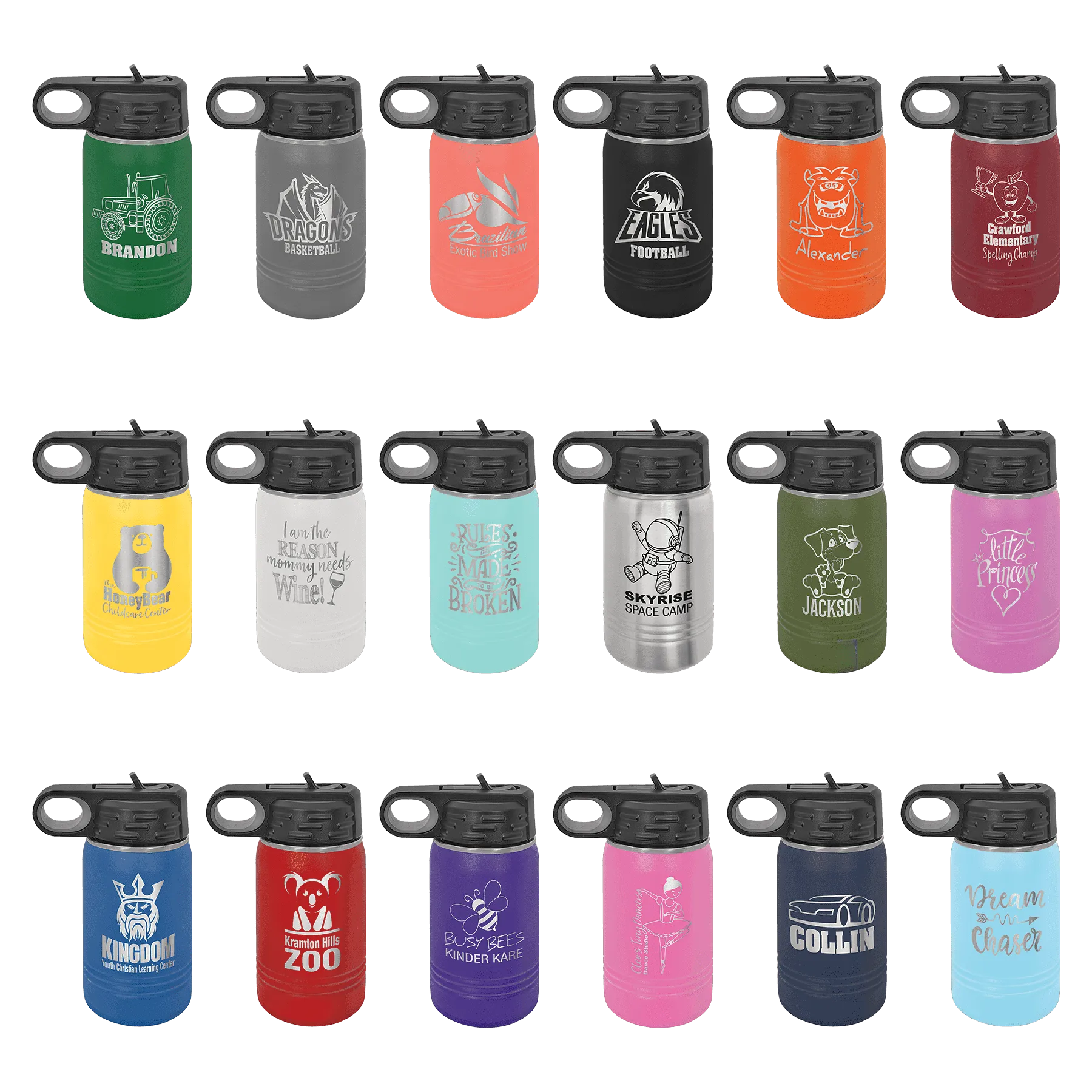 12oz Teal Water Bottles