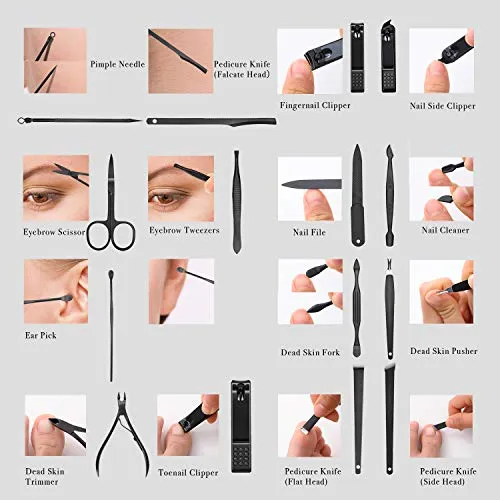 16 Pieces Manicure Set with PU Leather Case, Personal Care Tool