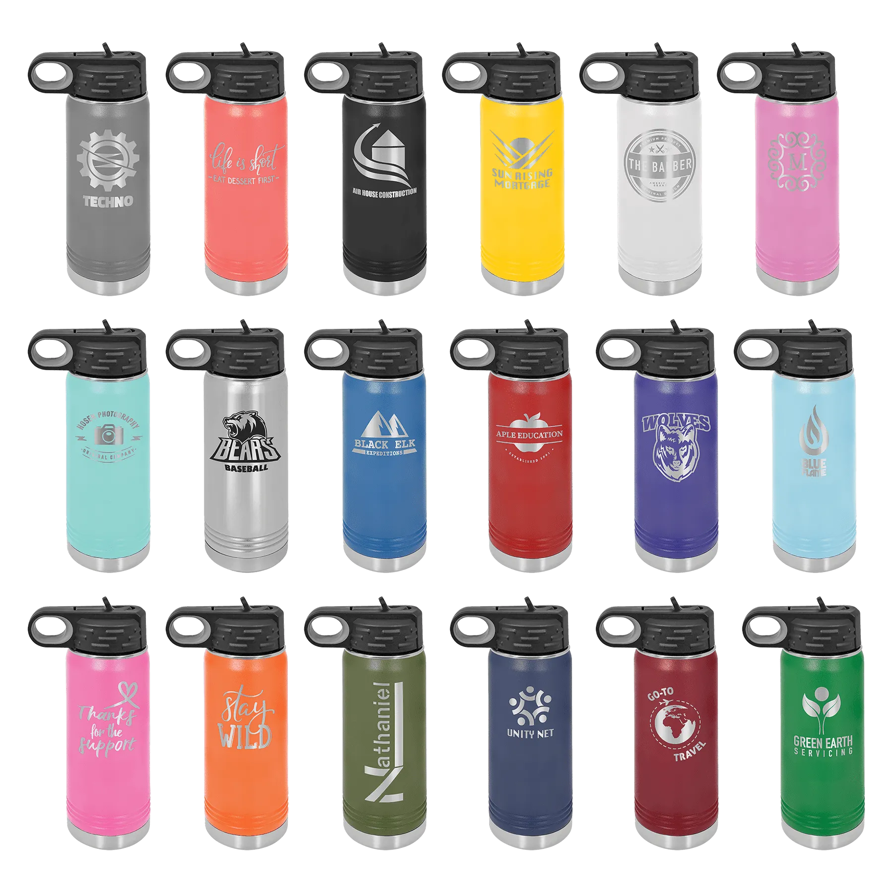 20oz Pink Stainless Water Bottles