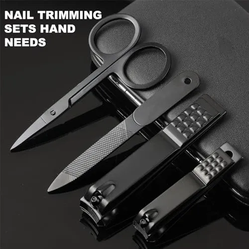 ADULAHI 9PCS Professional Tweezers Set and Nail Clippers for Men and Women, Stainless Steel Tweezers No Gaps with Leather Travel Case