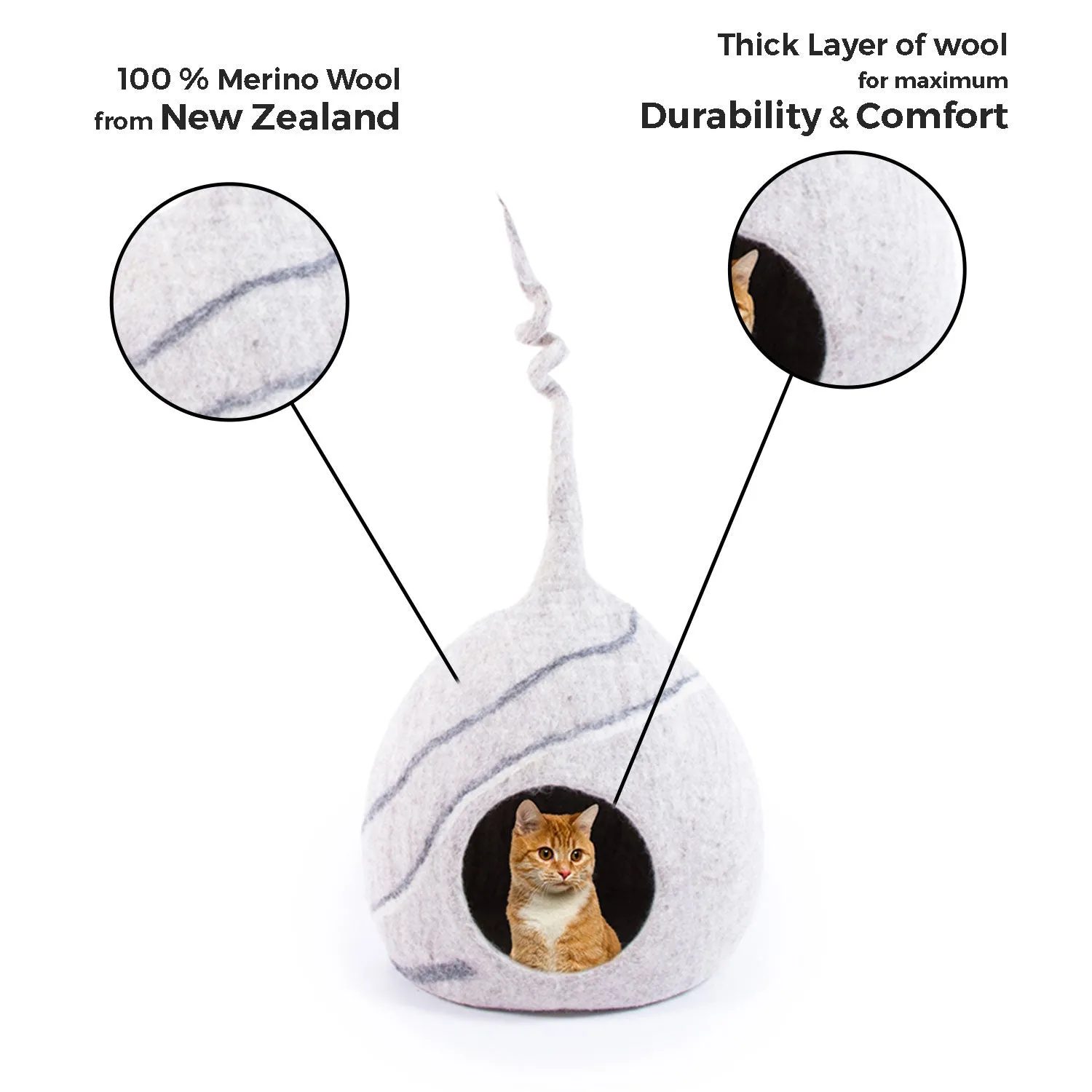 Beautiful tendril felt cat cave