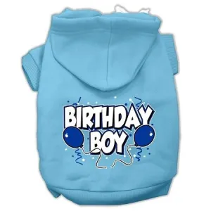 Birthday Boy Screen Print Pet Hoodies Baby Blue Size XS (8)