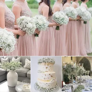 Bulk 23.6" Baby's Breath Artificial Flowers Real Touch for Crafts DIY Wedding Party Home Garden Office Wholesale