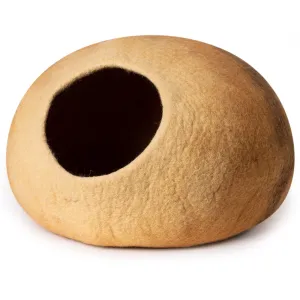 Cat Cave Bed - Handmade Wool Cat Bed Cave With Mouse Toy - Orange