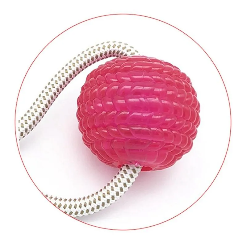Dog Suction Cup Ball, Tug Toy - Adheres to floor or wall - Interactive Chew Toy