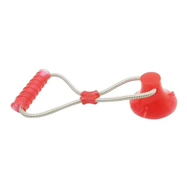Dog Suction Cup Ball, Tug Toy - Adheres to floor or wall - Interactive Chew Toy
