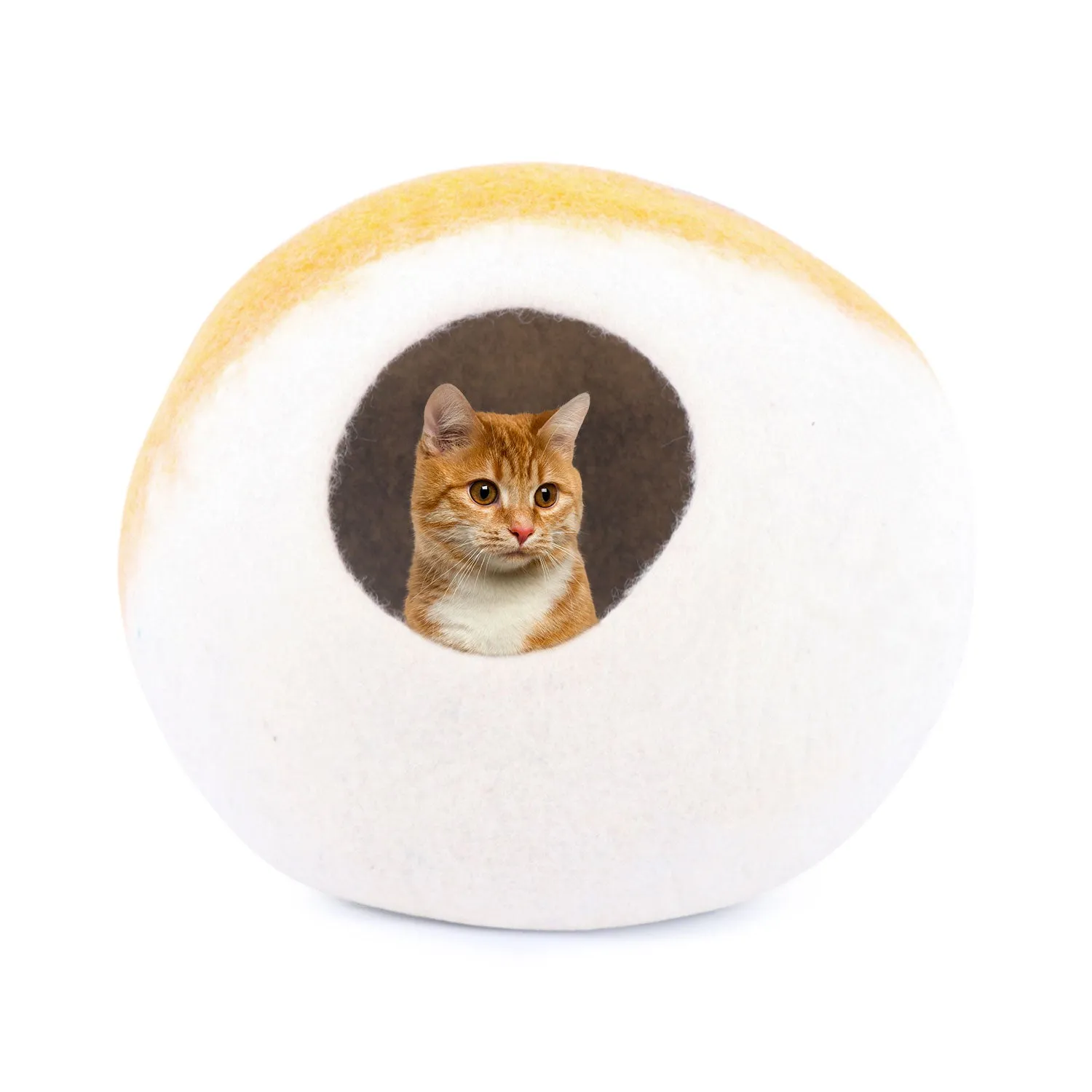 Felt and Wool Cat Cave Bed - Ecofriendly Felt Cat Cave for Cats and Kittens