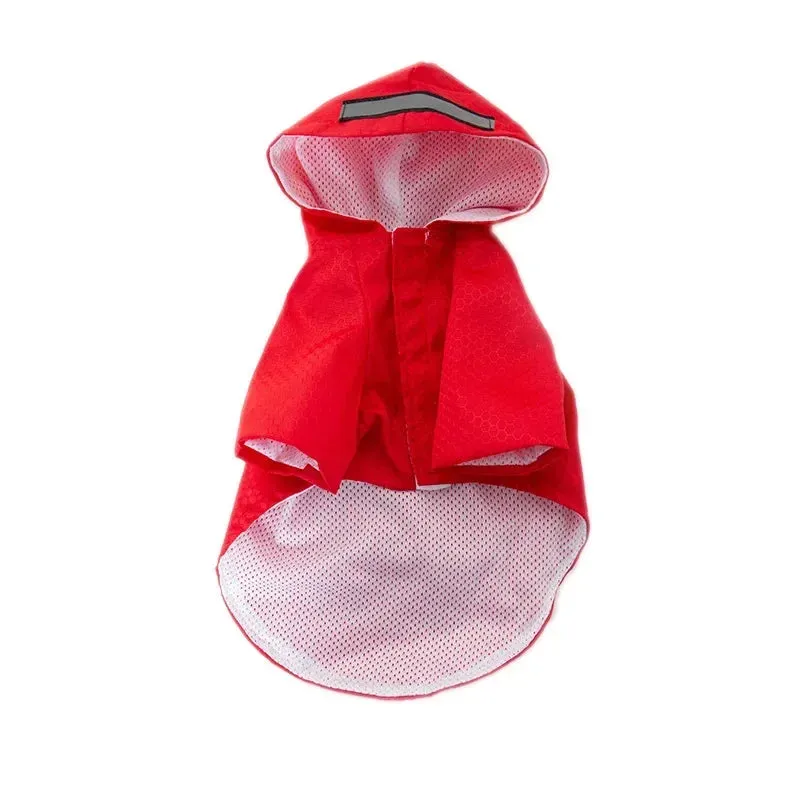 Hooded Waterproof Dog Raincoat with Reflective Strip