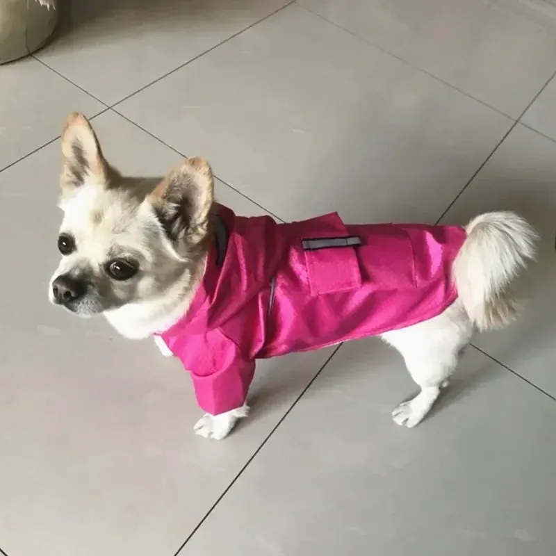 Hooded Waterproof Dog Raincoat with Reflective Strip