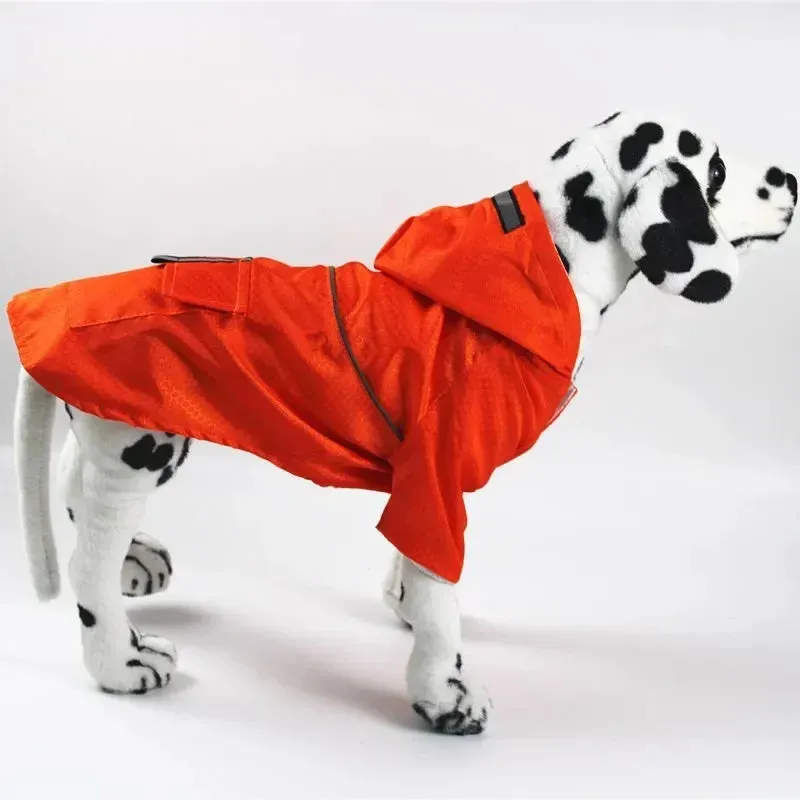 Hooded Waterproof Dog Raincoat with Reflective Strip