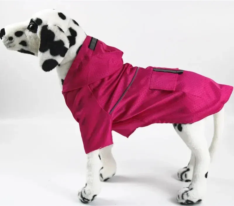 Hooded Waterproof Dog Raincoat with Reflective Strip