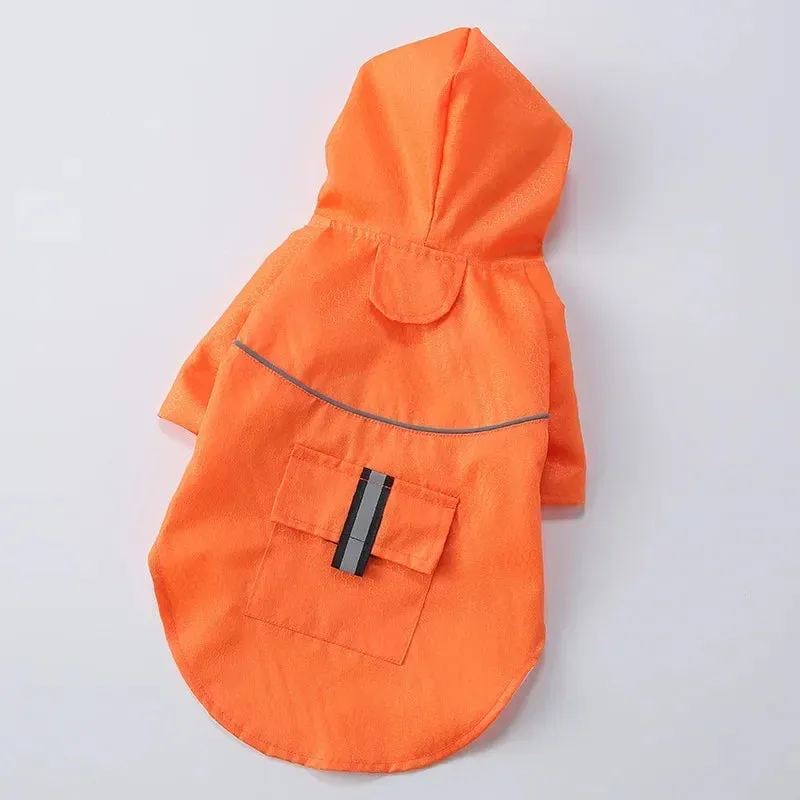 Hooded Waterproof Dog Raincoat with Reflective Strip