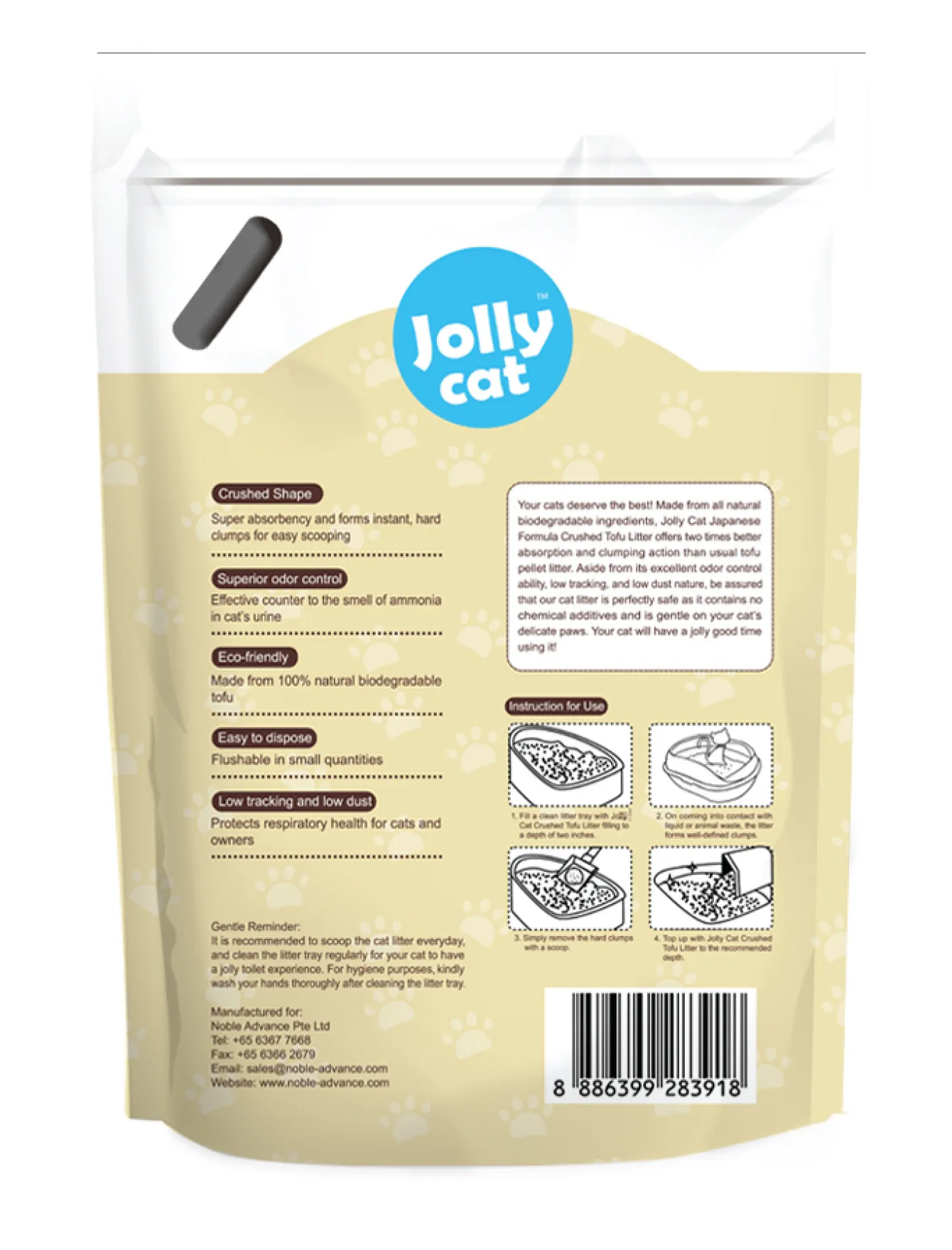 Jollycat Crushed Tofu Original Cat Litter 6L
