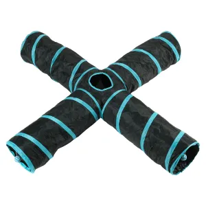 Lexi & Me 4 Way Cat Tunnel Black/Blue