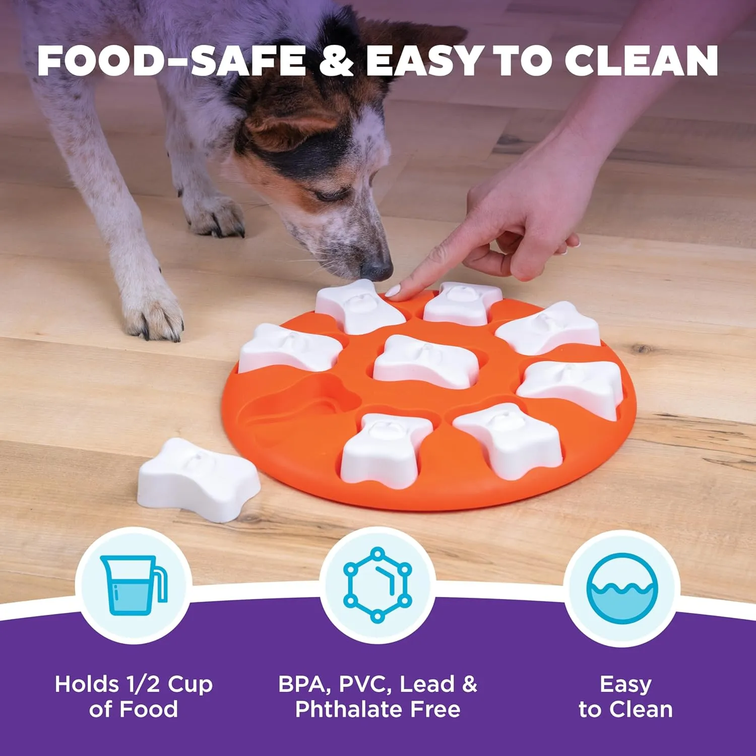 Nina Ottosson Smart Interactive Dog Toy Orange, White