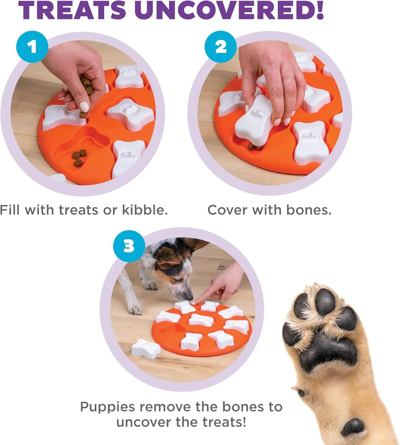 Nina Ottosson Smart Interactive Dog Toy Orange, White