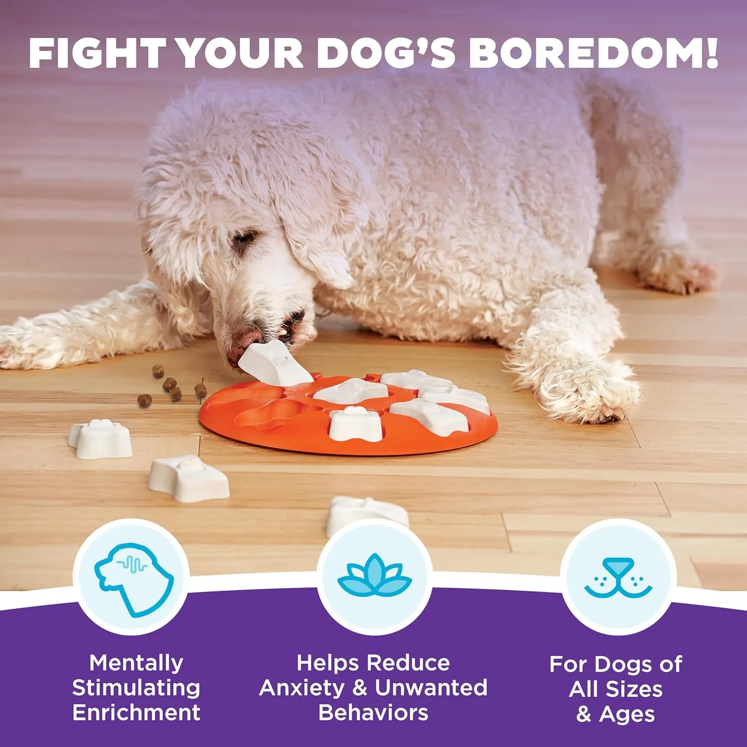 Nina Ottosson Smart Interactive Dog Toy Orange, White
