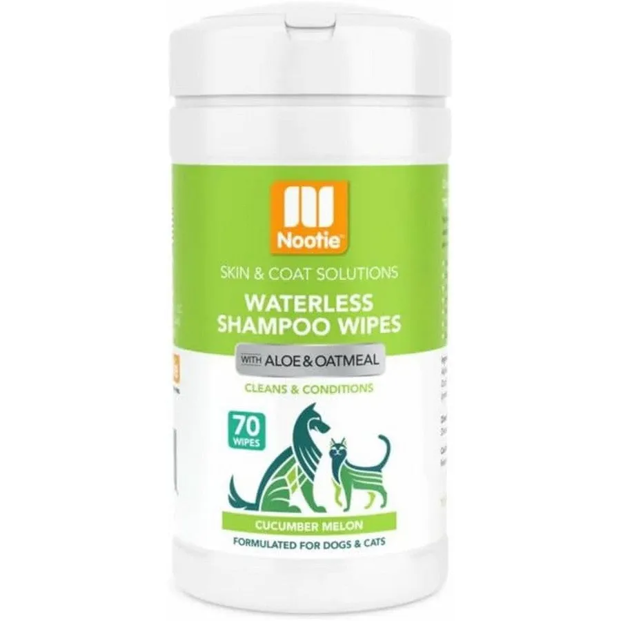 Nootie Waterless Shampoo Wipes with Aloe and Oatmeal 70 Count