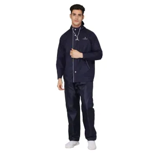 The Clownfish Arthur Series Men's Waterproof Polyester Double Coating Reversible Raincoat with Hood and Reflector Logo at Back. Set of Top and Bottom. Printed Plastic Pouch with Rope(Olive Green, 2XL)