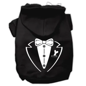 Tuxedo Screen Print Pet Hoodies Black Size Med (12)
